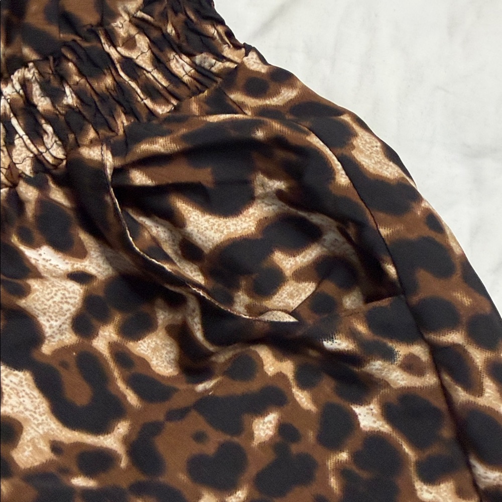 Speed Control Leopard Print Strapless Romper - Br… - image 3